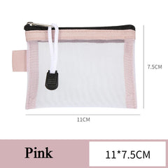 Mini Portable Mesh Card Bag Coin Purse Organizer