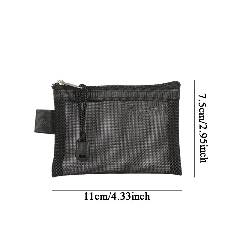Mini Portable Mesh Card Bag Coin Purse Organizer