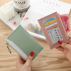 Crocodile Pattern Card Bag Women's Purse Small Fresh Wallet