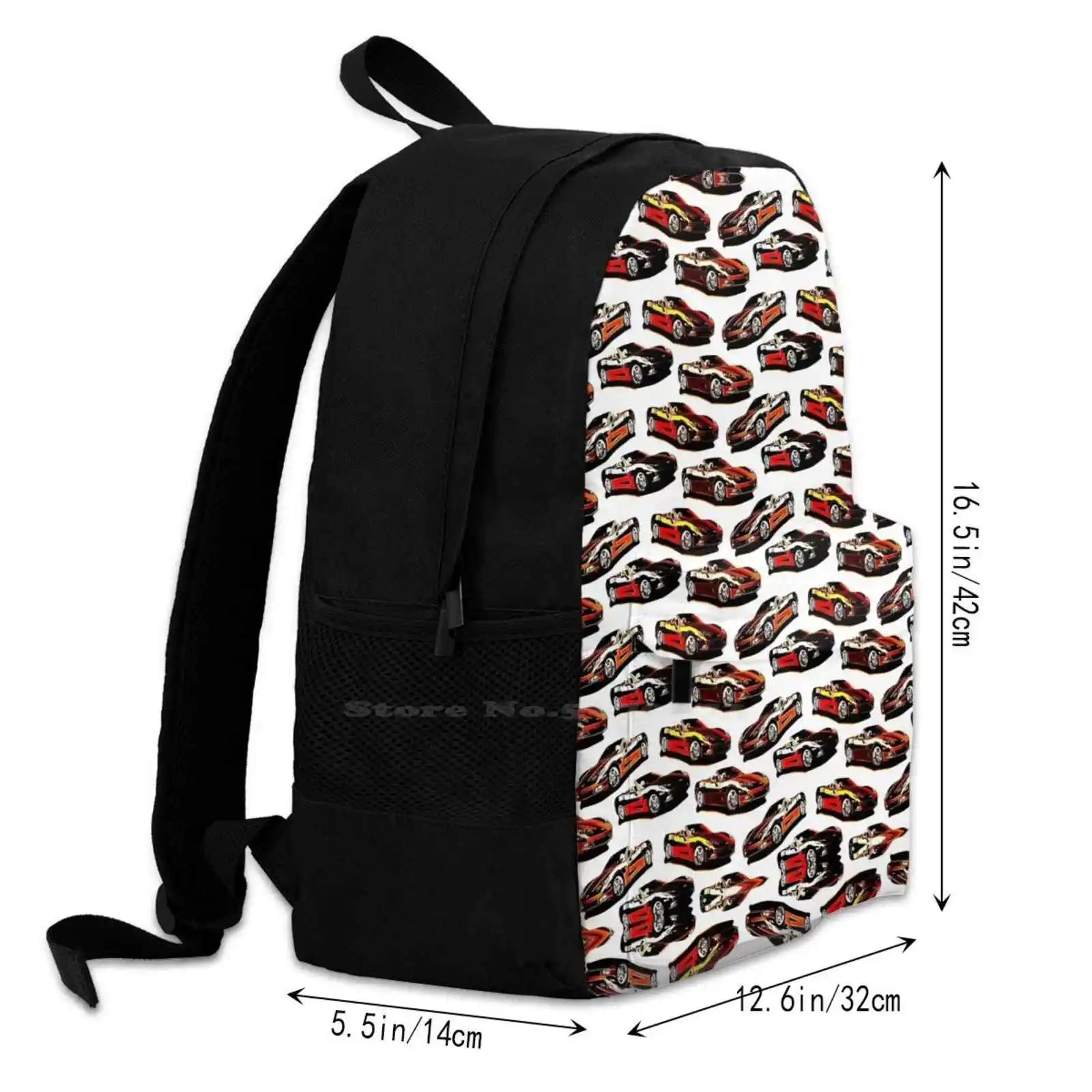 Abstract Cars Convertibles Schoolbag Backpack