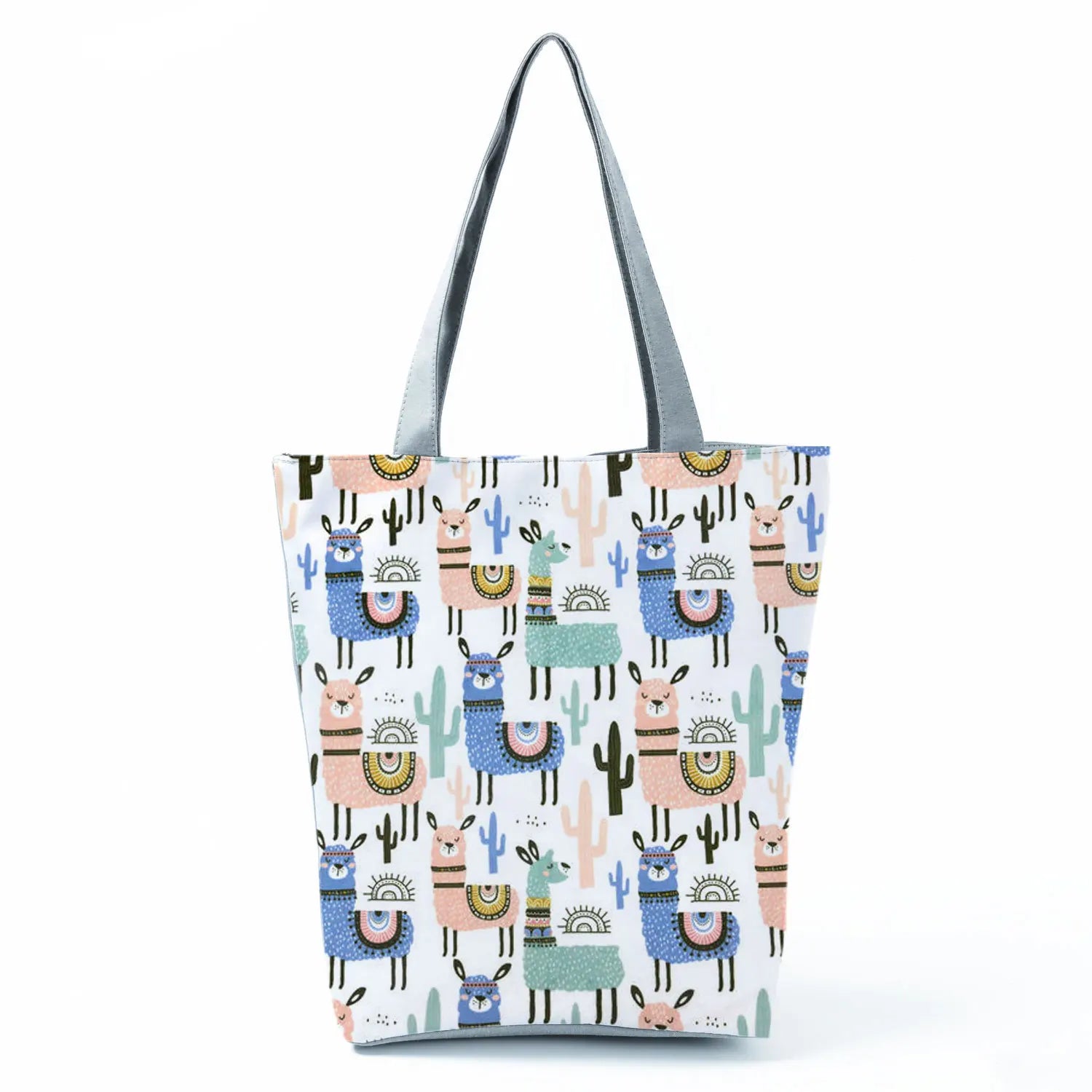 Alpaca Print Shoulder Bag Large Capacity Travel Tote