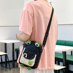 Cartoon Animal Commute Bag Nylon Phone Bag Earphone Hole