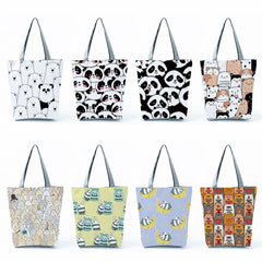 Cartoon Animal Print Handbag Tote Bag Ladies Shoulder Bag