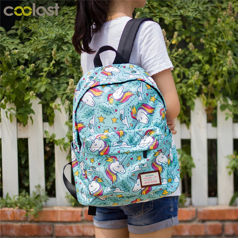 Unicorn Panda Backpack For Girls School Bags Kids Bookbag