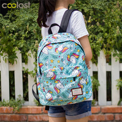 Unicorn Panda Backpack For Girls School Bags Kids Bookbag