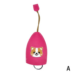 Cute Cartoon Animals Key Bag Holder Leather Keychain Pouch