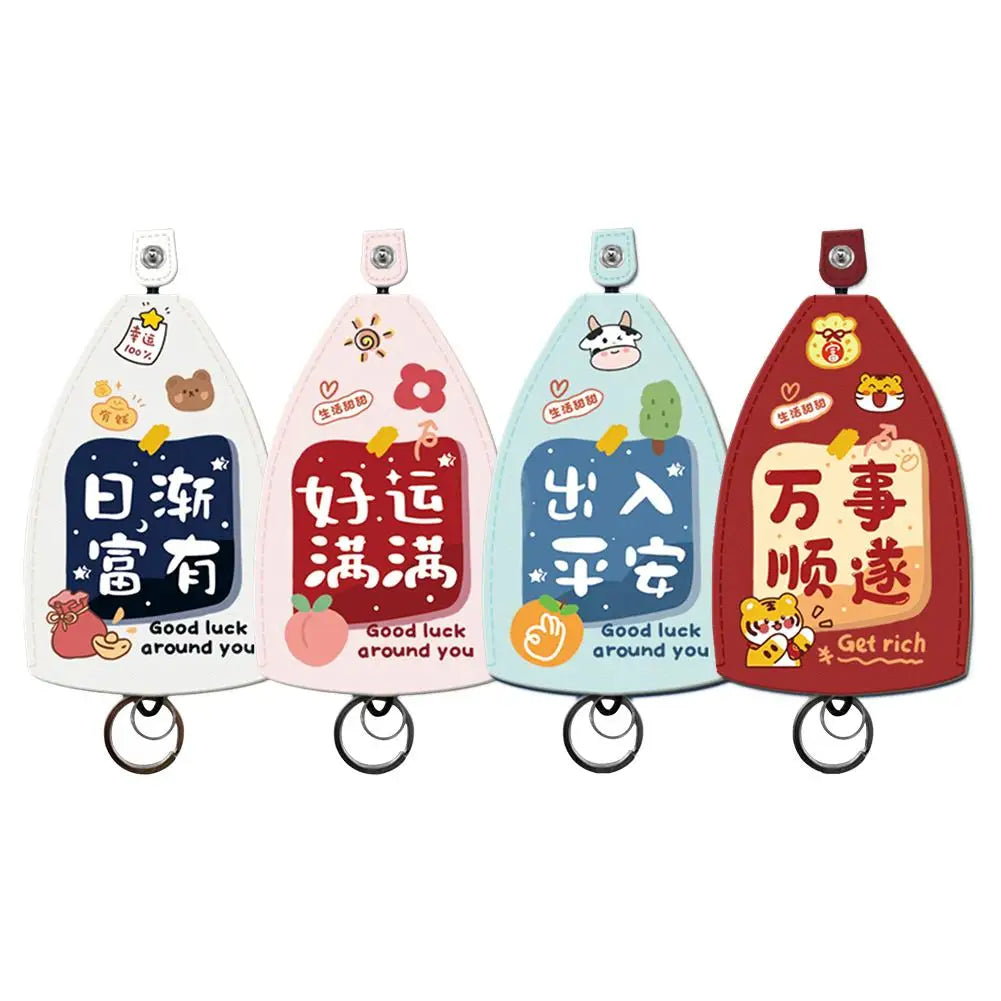 Cartoon Animals PU Leather Key Holder Wallets Keychain Pouch