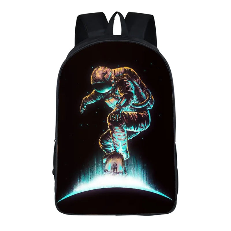 Cartoon Astronaut Student Schoolbag Polyester Primary School Backpack