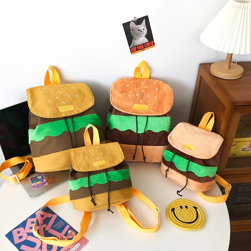 Cartoon Backpacks Shoulder Bag Canvas Student Travel Rucksack