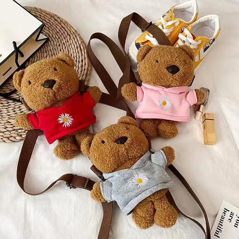 Bear Plush Backpack Children Style Soft Toy Baby Girl Bag