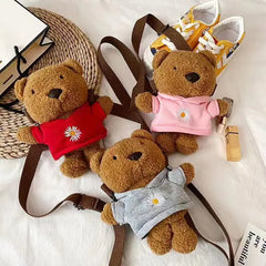 Bear Plush Backpack Children Style Soft Toy Baby Girl Bag