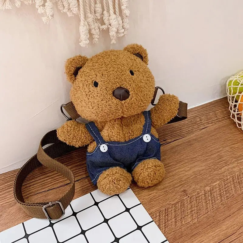 Bear Plush Backpack Children Style Soft Toy Baby Girl Bag