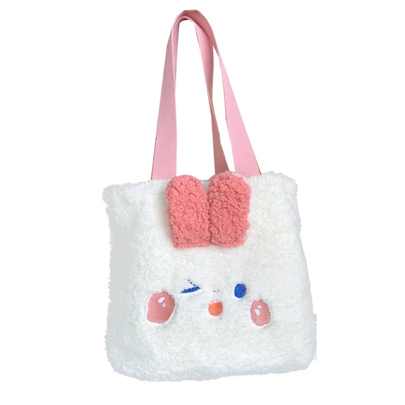 Fluffy Cartoon Bear Rabbit Plush Shoulder Bag