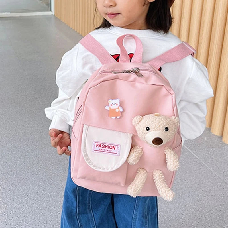 Bear Toy School Bag for Girl Kids Kindergarten Schoolbags