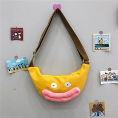 Big Lips Canvas Chest Bag Crossbody Handbag