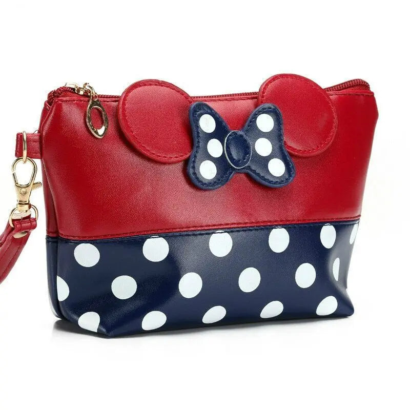 Cartoon Bow Cosmetic Bag Zipper Hand Make Up Handbag Organizer