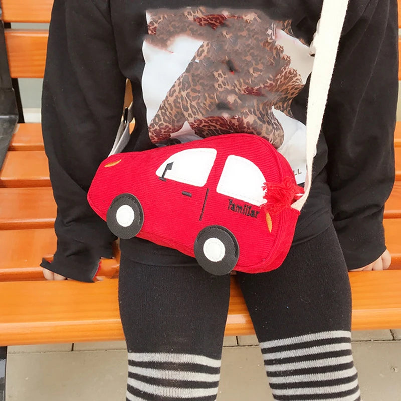 Kids Cartoon Car Boys Mini Messenger Bag Children Zipper Purse