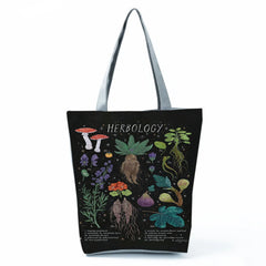 Cartoon Mushroom Letter Shoulder Bag Harajuku Tote Handbag