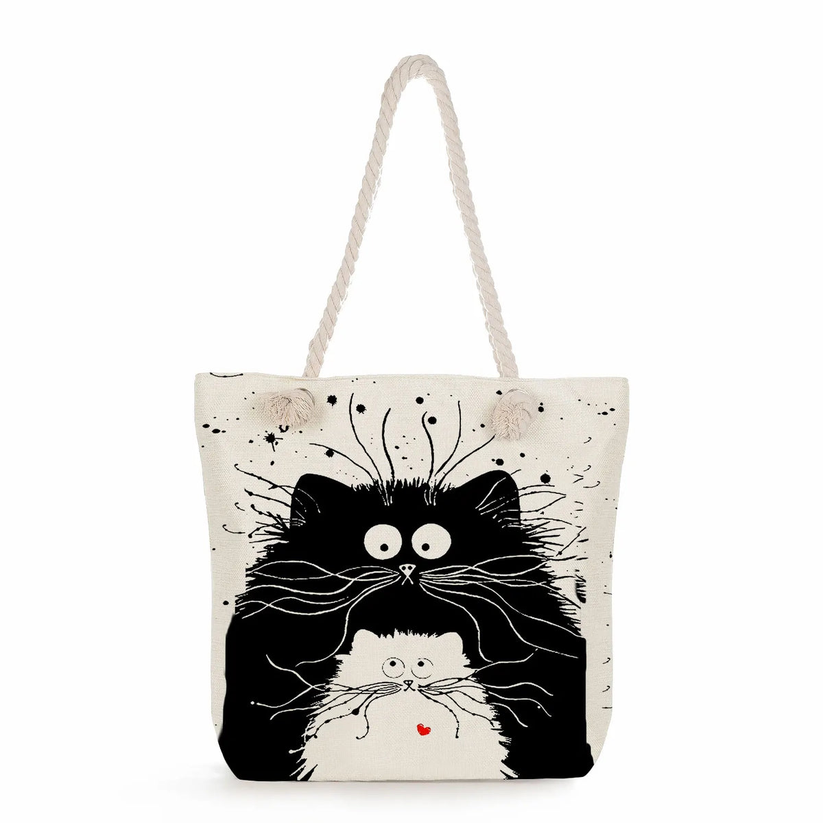 Creative Cat Print Shopping Bags Japanese Style Large Womens Totes