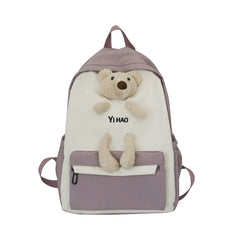 Bear Cartoon Backpack for Teenage Girls School Bag Women Shoulder Bags
