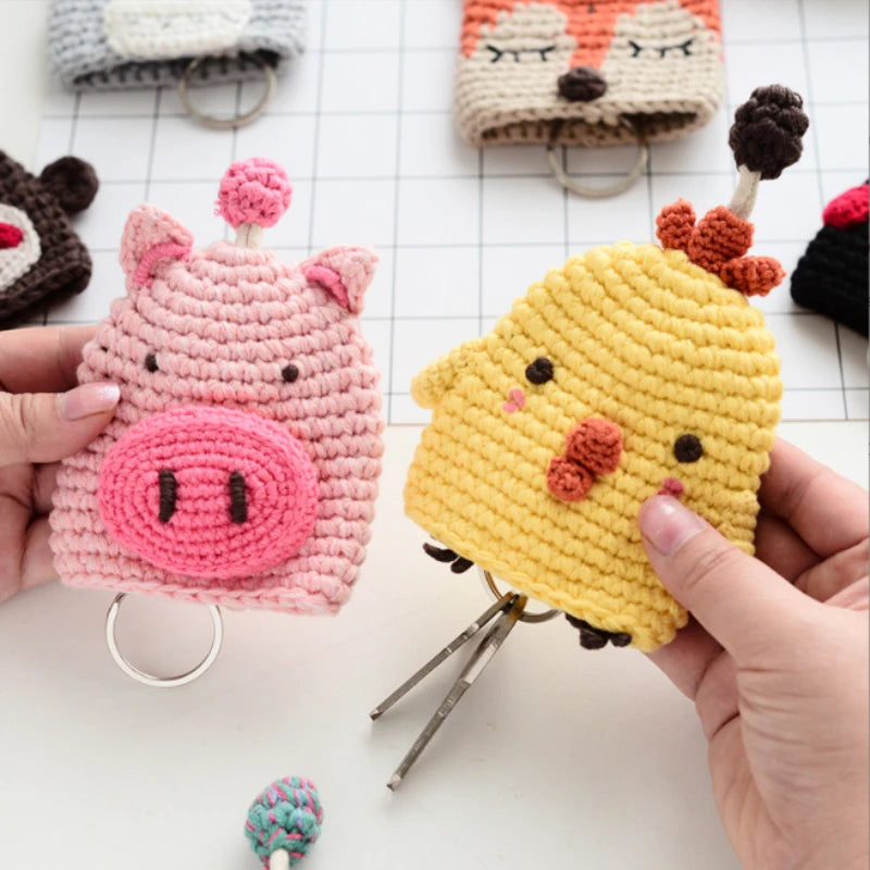 Cartoon Dog Key Case Hand-woven Student Key Chain