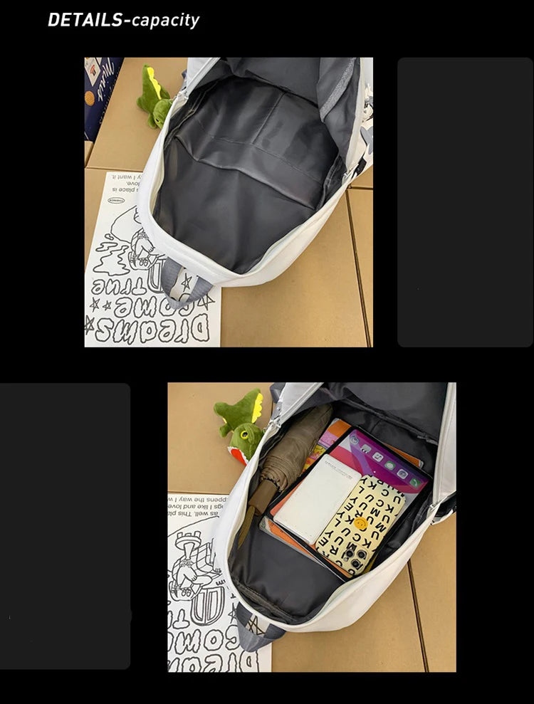 Dinosaur Print Girl School Bag Women Backpack Waterproof Travel Backpack