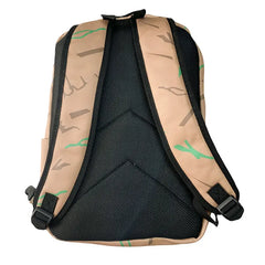 Cartoon Tree Man Backpack School Bag Brown Bookbag PU Leather