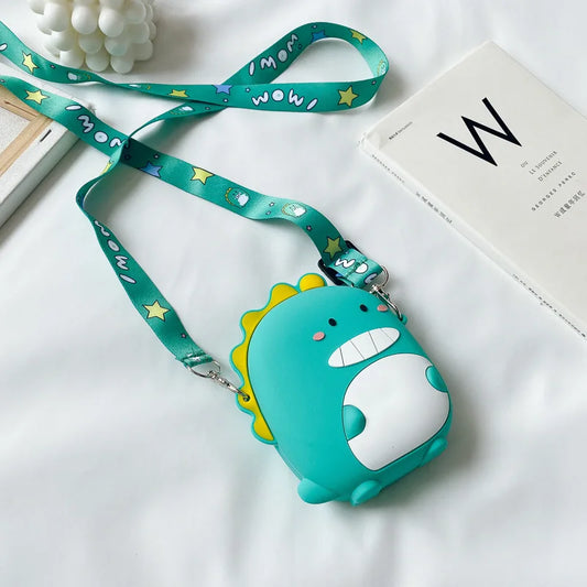 Kids Dino Crossbody Bag Silicone Phone Pouch Girls Purse