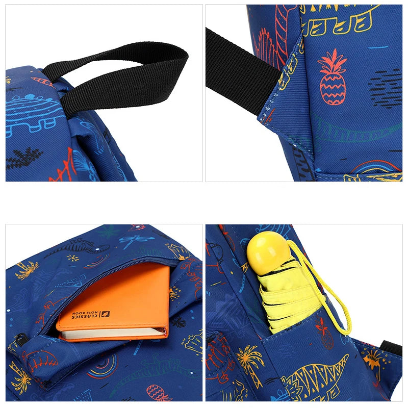 Dinosaur Print School Bags Boy Backpack for Kindergarten Children