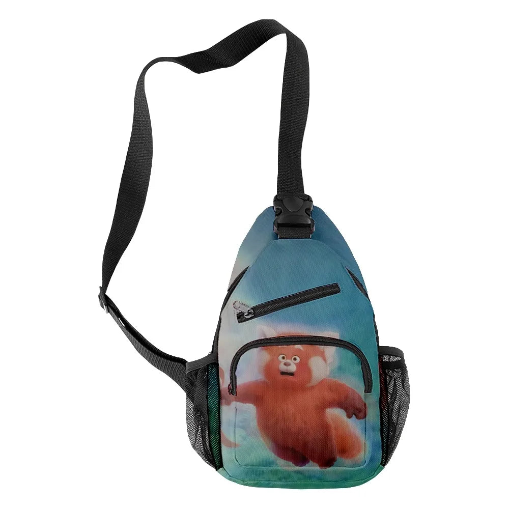 3D Print Red Crossbody Chest Bag Waterproof Boys/Girls Travel Shoulder Bag