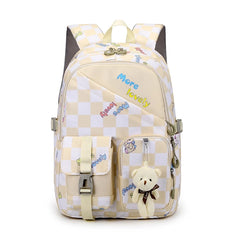 Cartoon Girl Primary School Backpack Rabbit Bear Bookbag Anti-Theft