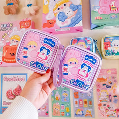 Girls Earphone Case Data Cable Storage Portable Organizer Bag