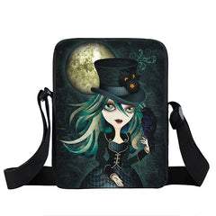 Gothic Girl Messenger Bag Ladies Shoulder Bag Canvas Cross Body Satchel