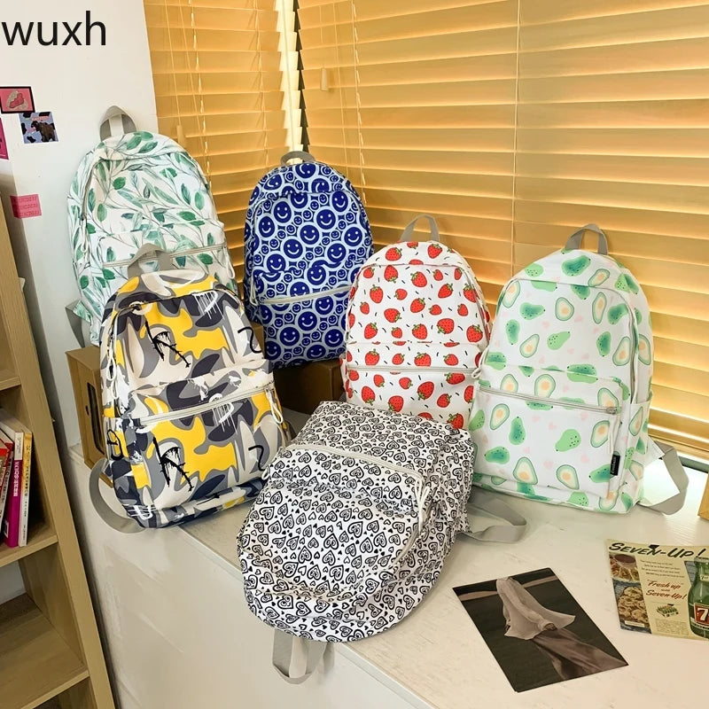 Fruit Graffiti Schoolbag Waterproof Travel Bag