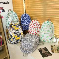 Fruit Graffiti Schoolbag Waterproof Travel Bag
