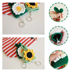 Knitted Key Case Pull Type Key Wallet Key Pig Pouch Organizer