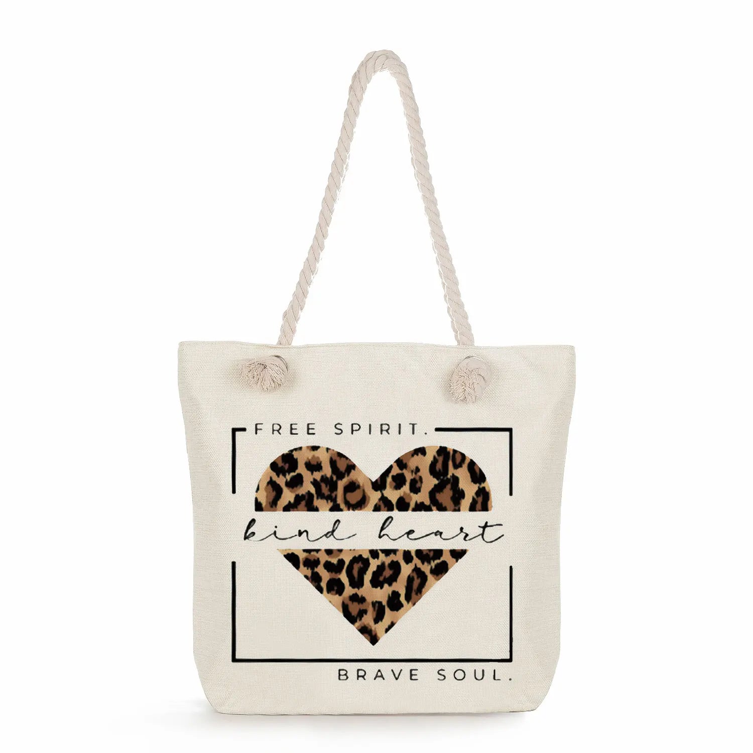 Leopard Letter Printed Tote Bag Reusable Shopping Handbag