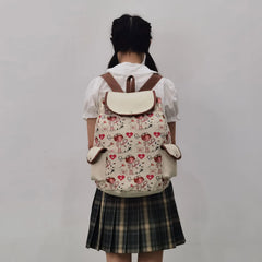 Cartoon Nurse Printed Backpack Girls School Bag For Teenager