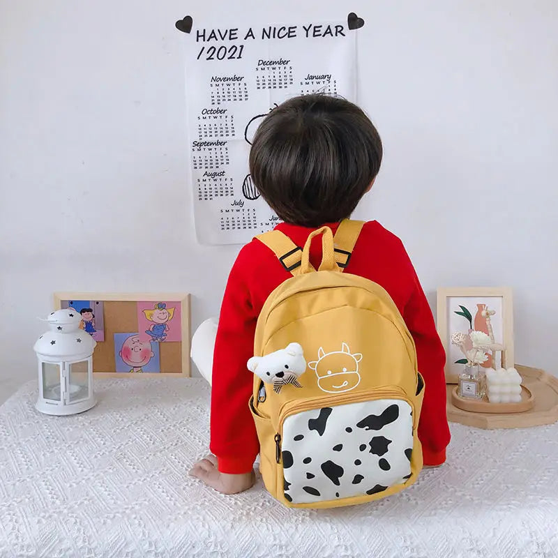 Cartoon Cow Kids Backpack for Boys Girls Toddlers