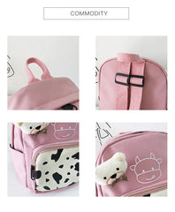 Cartoon Cow Kids Backpack for Boys Girls Toddlers