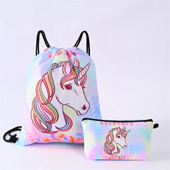 Unicorn Drawstring Storage Bag Travel Backpack