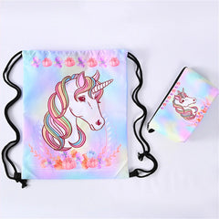 Unicorn Drawstring Storage Bag Travel Backpack