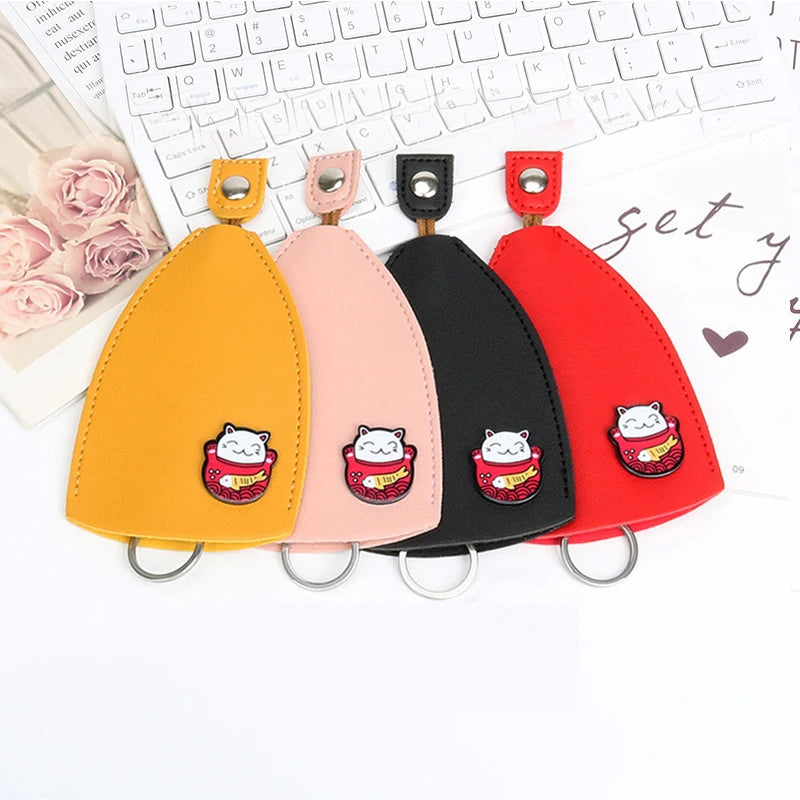 Cartoon PU Leather Key Bag - Unisex Key Wallets