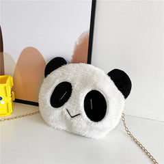 Panda Handbags Plush Animal Crossbody Bags Chains Shoulder Purse Women Phone Bag