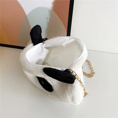 Panda Handbags Plush Animal Crossbody Bags Chains Shoulder Purse Women Phone Bag