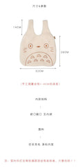 Cartoon Pattern Canvas Tote Bag Corduroy Large Handbag