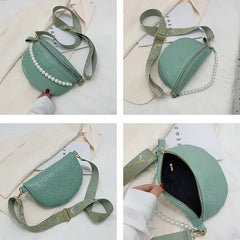 Cartoon Pattern Beaded Chain Fanny Pack for Women