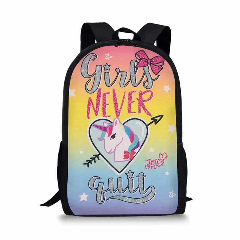 Pink Horse Pattern Girls School Bags Book Backpack