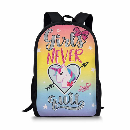 Pink Horse Pattern Girls School Bags Book Backpack