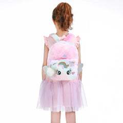 Pony Plush Backpack Travel Bag Girl School Bag Kindergarten